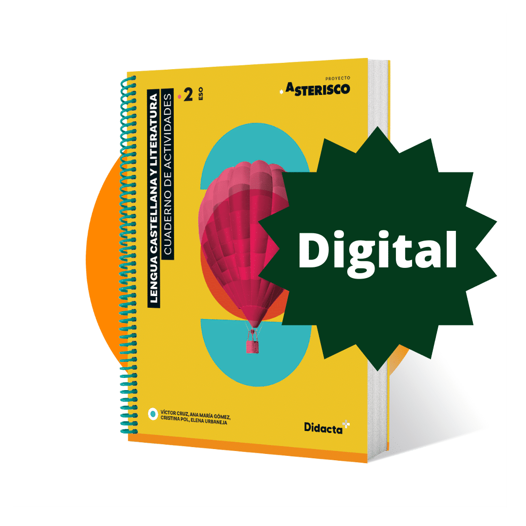 Formato digital. Asterisco 2. Cuaderno de actividades interactivo. Lengua Castellana y Literatura 2.º ESO